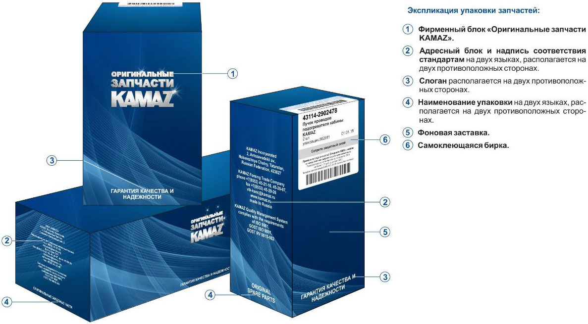 Новый дизайн упаковок запасных частей KAMAZ