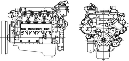 Семейство газовых двигателей КАМАЗ 820.60. Схема